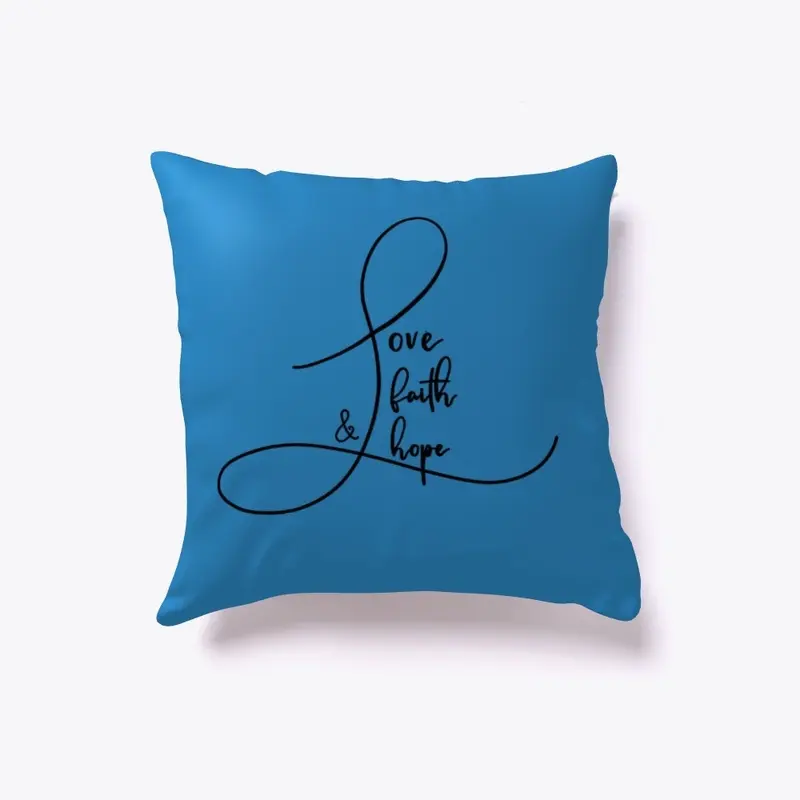 Love, Faith & Hope Throw pillow